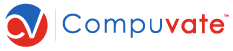 The is the official logo of Compuvate with two primary colors - red and blue