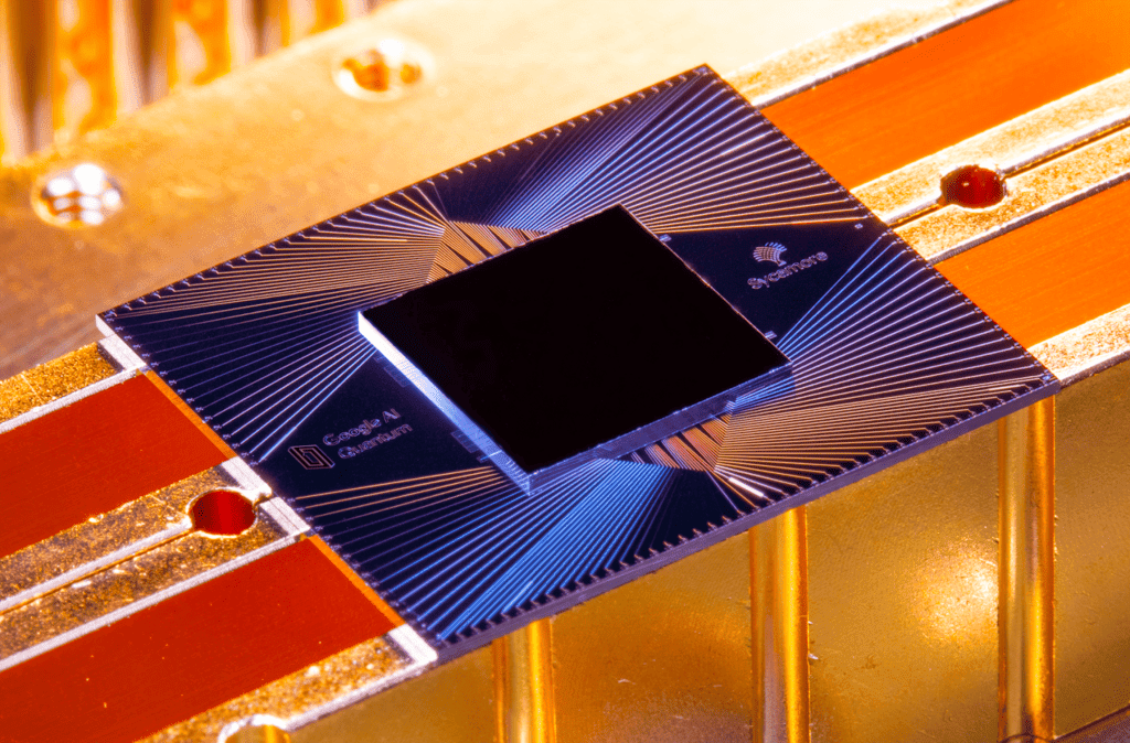 Photograph of the Sycamore processor a quantum computing hardward