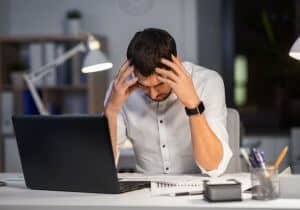 image showing  a frustrated business person