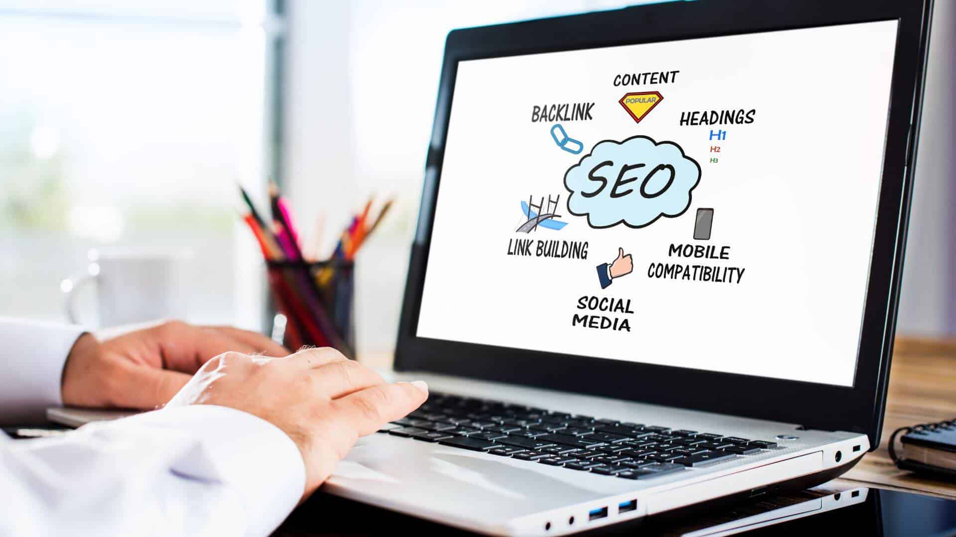 image show organic seo concept on laptop by compuvate